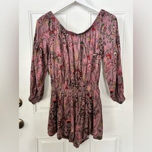 Free People Mauve Floral Jumpsuit